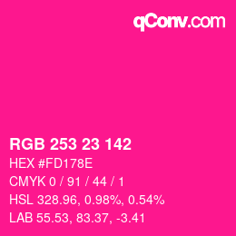Color code: RGB 253 23 142 | qconv.com