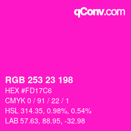 Color code: RGB 253 23 198 | qconv.com