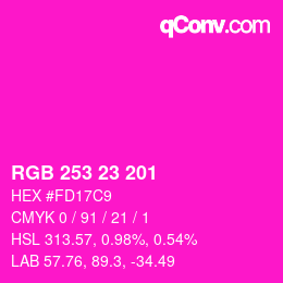 Código de color: RGB 253 23 201 | qconv.com