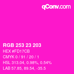 Color code: RGB 253 23 203 | qconv.com
