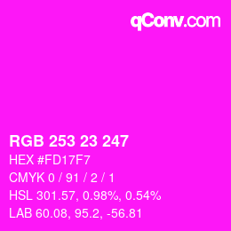 Color code: RGB 253 23 247 | qconv.com