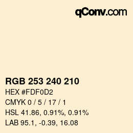 カラーコード: RGB 253 240 210 | qconv.com