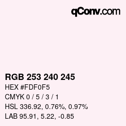 カラーコード: RGB 253 240 245 | qconv.com