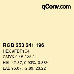 Color code: RGB 253 241 196 | qconv.com