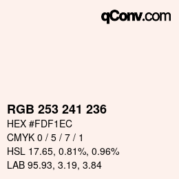 Color code: RGB 253 241 236 | qconv.com