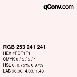 カラーコード: RGB 253 241 241 | qconv.com