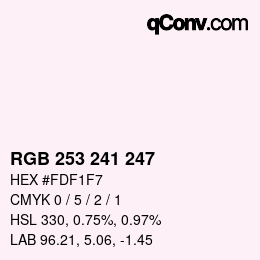 Color code: RGB 253 241 247 | qconv.com