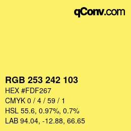 Color code: RGB 253 242 103 | qconv.com