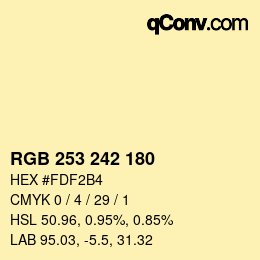 Farbcode: RGB 253 242 180 | qconv.com