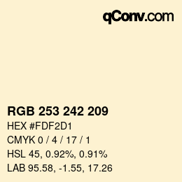Farbcode: RGB 253 242 209 | qconv.com