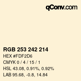 Farbcode: RGB 253 242 214 | qconv.com