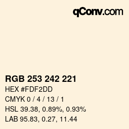 颜色代码: RGB 253 242 221 | qconv.com