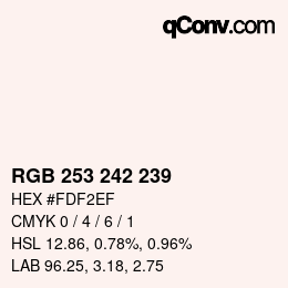Color code: RGB 253 242 239 | qconv.com