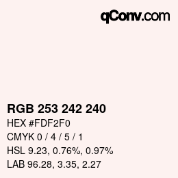 Color code: RGB 253 242 240 | qconv.com