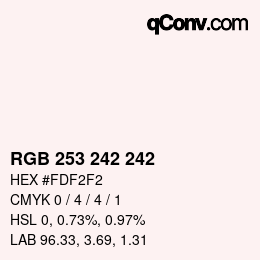 Color code: RGB 253 242 242 | qconv.com