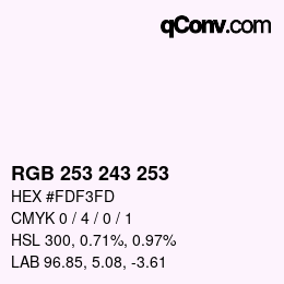 Color code: RGB 253 243 253 | qconv.com