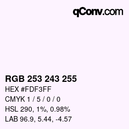 カラーコード: RGB 253 243 255 | qconv.com