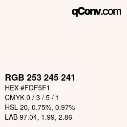 Color code: RGB 253 245 241 | qconv.com