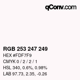 カラーコード: RGB 253 247 249 | qconv.com