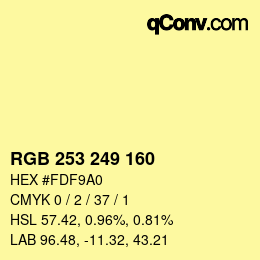 カラーコード: RGB 253 249 160 | qconv.com