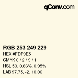 Color code: RGB 253 249 229 | qconv.com