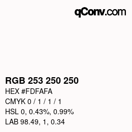 Color code: RGB 253 250 250 | qconv.com