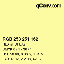 Color code: RGB 253 251 162 | qconv.com