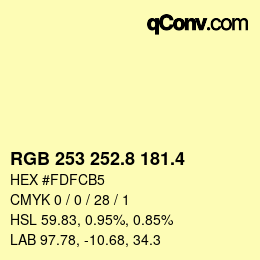カラーコード: RGB 253 252.8 181.4 | qconv.com