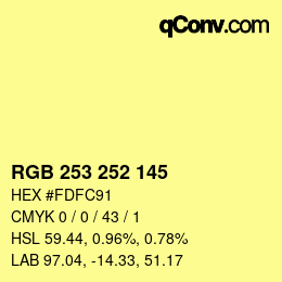 Color code: RGB 253 252 145 | qconv.com