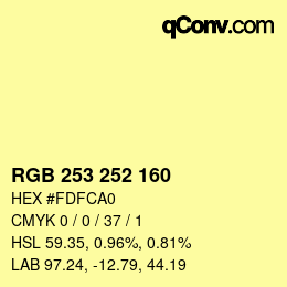 カラーコード: RGB 253 252 160 | qconv.com