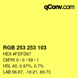 Código de color: RGB 253 253 103 | qconv.com