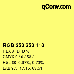 Color code: RGB 253 253 118 | qconv.com