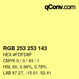 Color code: RGB 253 253 143 | qconv.com