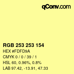 Color code: RGB 253 253 154 | qconv.com