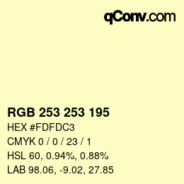 Color code: RGB 253 253 195 | qconv.com