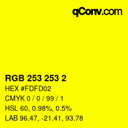 颜色代码: RGB 253 253 2 | qconv.com