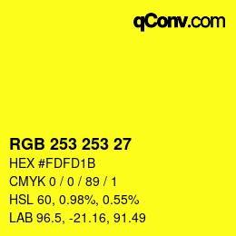 Color code: RGB 253 253 27 | qconv.com