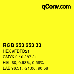 Color code: RGB 253 253 33 | qconv.com