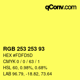 Color code: RGB 253 253 93 | qconv.com