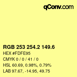 カラーコード: RGB 253 254.2 149.6 | qconv.com