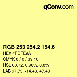 カラーコード: RGB 253 254.2 154.6 | qconv.com