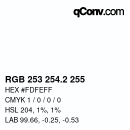 Color code: RGB 253 254.2 255 | qconv.com