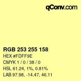 Color code: RGB 253 255 158 | qconv.com