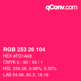 カラーコード: RGB 253 26 104 | qconv.com