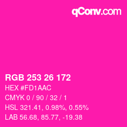 Color code: RGB 253 26 172 | qconv.com