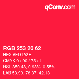 Color code: RGB 253 26 62 | qconv.com