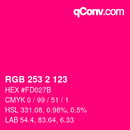 カラーコード: RGB 253 2 123 | qconv.com