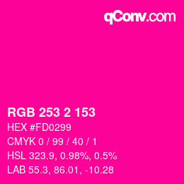 Color code: RGB 253 2 153 | qconv.com