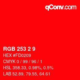 カラーコード: RGB 253 2 9 | qconv.com