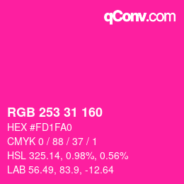Color code: RGB 253 31 160 | qconv.com